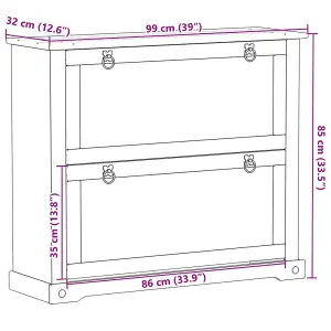 Shoe Cabinet Corona 99x32x85 cm Solid Wood Pine