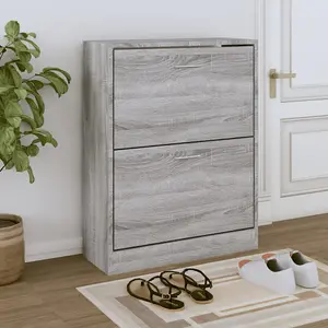 Berkfield Shoe Cabinet Grey Sonoma 63x24x81 cm Engineered Wood