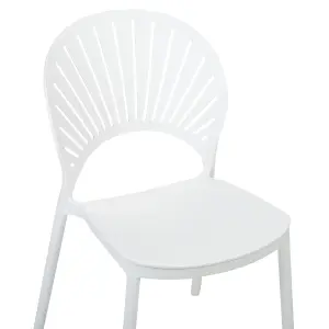 Set of 4 Garden Chairs OSTIA White