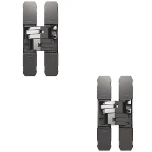 2 PACK - 3D Flush Faced Concealed Cabinet Hinge 180 Degree Opening Wardrobe BLACK NICKEL