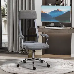 Vinsetto Office Chair Mesh High Back Swivel Task Home Desk Chair w/ Arm, Grey