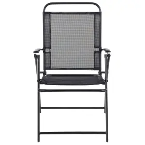 Set of 4 Garden Chairs LIVO Metal Black