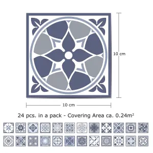 Walplus Lisbon Blue Tile Stickers PVC