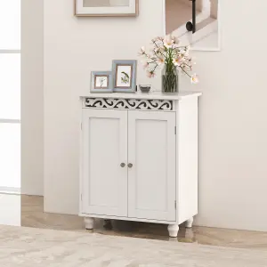 COSTWAY Bathroom Cabinet Floor Storage Organizer W/ Adjustable Shelf