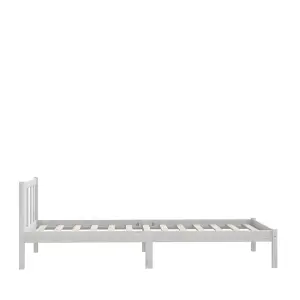 Berkfield Bed Frame White Solid Wood Pine 90x190 cm Single