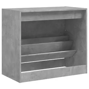 Shoe Cabinet Concrete Grey 80x42x69 cm Engineered Wood