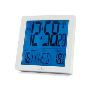 Digitally Radio Clock Alarm Tabletop Clock White