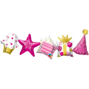 Qualatex Garland Birthday Balloon Pink (One Size)