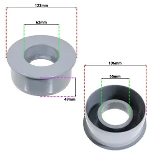 SPARES2GO 110mm Soil Pipe Reducer + 32mm 40mm 50mm Boss Adaptor Solvent Weld Push Fit Kit (Grey)