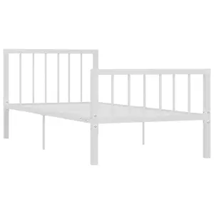 Berkfield Bed Frame White Metal 100x200 cm