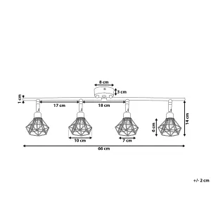 4 Light Spotlight Metal Bar Silver ERMA