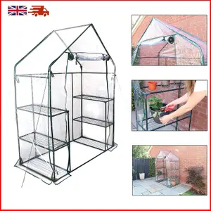 DIVCHI 3 Tier Walk In Greenhouse for Indoor & Outdoor Use  Durable Steel Frame  Clear PVC Cover  Ideal for Growing Vegetables