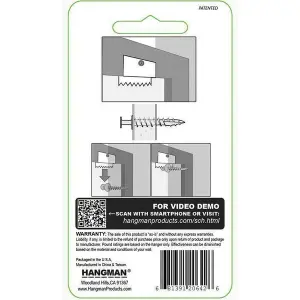 Hangman Flush Mount Self Levelling Canvas Picture Hanger SCH2