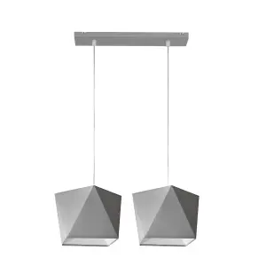 Luminosa Adamant Straight Bar Pendant Ceiling Light Grey 50cm