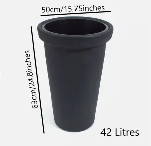 Tall Tower Classic Planter Plant Pot Flower Indoor Outdoor Garden Patio 42 Litres