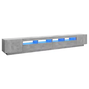 Berkfield TV Cabinet with LED Lights Concrete Grey 300x35x40 cm