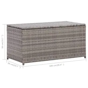 Berkfield Garden Storage Box Poly Rattan 100x50x50 cm Grey