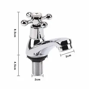 Bath Pillar Taps Chrome Polished Finish Hot & Cold Taps