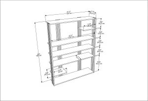 Decorotika Jeni Bookcase Shelving Unit Display Unit