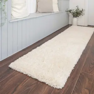 Super Soft Cream Shaggy Area Rug 200x290cm