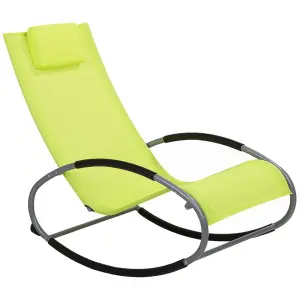 Sun Lounger Metal Lime Green CAMPO