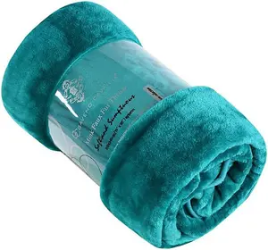 GC GAVENO CAVAILIA Luxury Faux Fur Throw 150x200 CM Teal Fleece Blanket for Double Bed & Sofa Bed