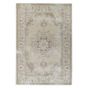 Cotton Area Rug 140 x 200 cm Beige ALMUS