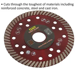 Turbo Allmat 115mm Diamond Blade for Stone, Concrete, and Metal Cutting