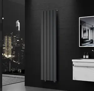 VURTU Alum1 Designer Vertical Radiator, 1800(H) x 470(W), Anthracite, 650102