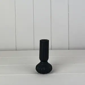 The Satchville Gift Company Black Ceramic Candle Holder