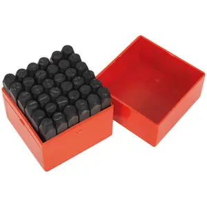 36 Piece Letter & Number Punch Set - 10mm Character Height - High Carbon Steel