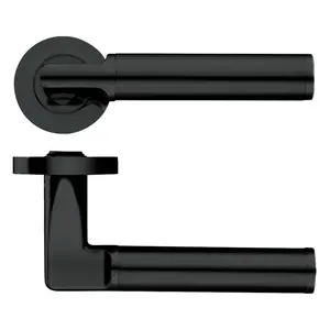 Milan Latch Door Handle (Set of 2) Oscuro Matt Black