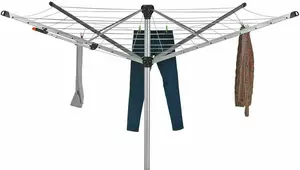 4 Arm 50M Aluminium Rotary Airer With Ground Spike & Cover