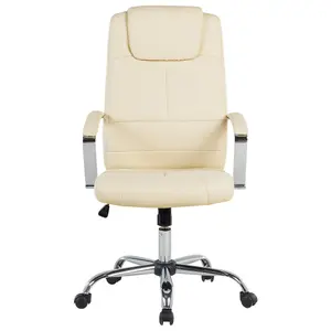 Executive Chair Faux Leather Light Beige WINNER