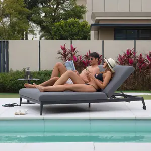 Luna Outdoor Fabric Double Sun Lounger