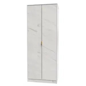 Fuji 2 Door Wardrobe in Marble (Ready Assembled)