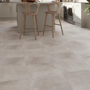 GoodHome Classy White Concrete effect Textured Composite Click flooring Sample