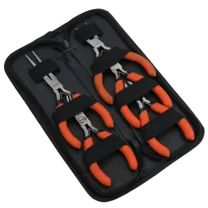 Mini Pliers Cutter 5pc Storage Case Craft Model Electric Cutting Long Nose