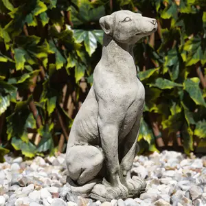 Sitting Puppy Dog Stone Statue Outdoor British Made Garden Ornament Puppy Dog