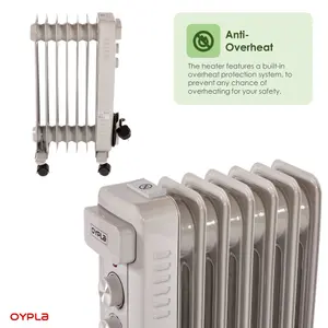 Oypla Electrical 1500W 7 Fin Portable Oil Filled Radiator Electric Heater