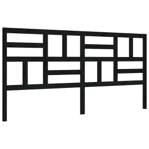 Berkfield Bed Frame with Headboard Black 200x200 cm Solid Wood