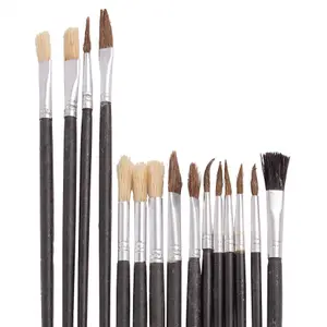 Blackspur - Wooden Artist's Paint Brush Set - Black - 15pc