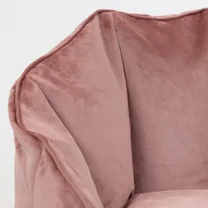 Icon Velvet Bean Bag Chair & Footstool Dusk Pink