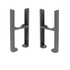 Right Radiators Pair of Anthracite Floor Mounting Feet for Cast Iron Tranditional 3 Column Radiator