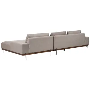 Corner Sofa MARIFERD Light Brown Fabric Left Hand