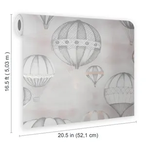 Fresco Rose gold effect Balloon fiesta Smooth Wallpaper