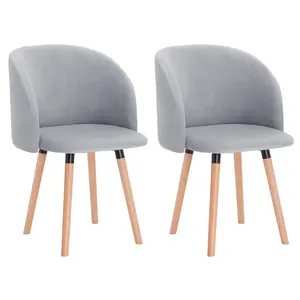 Jacalyn upholstered chair set (Set of 2) Grey / Wood