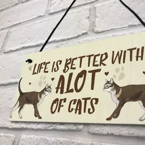 Red Ocean Alot Of Cats Sign Home Funny Crazy Cat Lady Sign Cat Lover Gift Hanging Sign