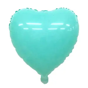 Realmax Macaron Heart Foil Balloon (Pack of 10) Blue (One Size)