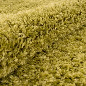 Lime Green Thick Soft Shaggy Runner Rug 60x240cm